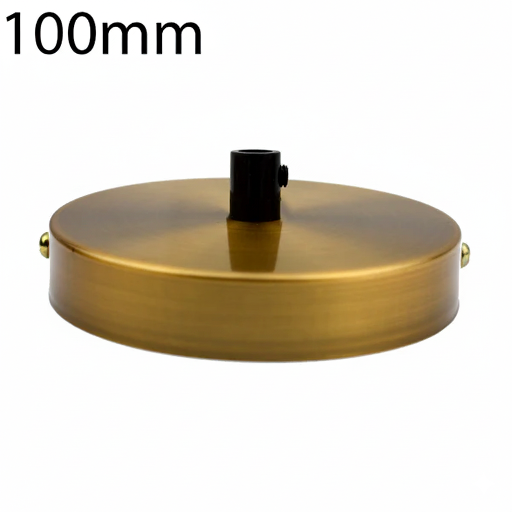 Side Fit Ceiling Roses – 100, 108 & 120 mm, 1 to 7 Outlets, 9 Colours - Yellow Brass, 100 mm, Single