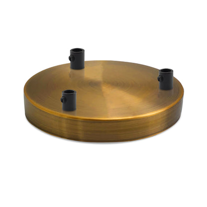 Side Fit Ceiling Roses – 100, 108 & 120 mm, 1 to 7 Outlets, 9 Colours - Yellow Brass, 120 mm 3 Outlet, Single