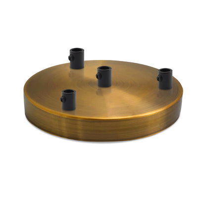 Side Fit Ceiling Roses – 100, 108 & 120 mm, 1 to 7 Outlets, 9 Colours - Yellow Brass, 120 mm 4 Outlet, Single