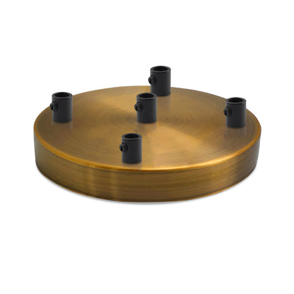 Side Fit Ceiling Roses – 100, 108 & 120 mm, 1 to 7 Outlets, 9 Colours - Yellow Brass, 120 mm 5 Outlet, Single