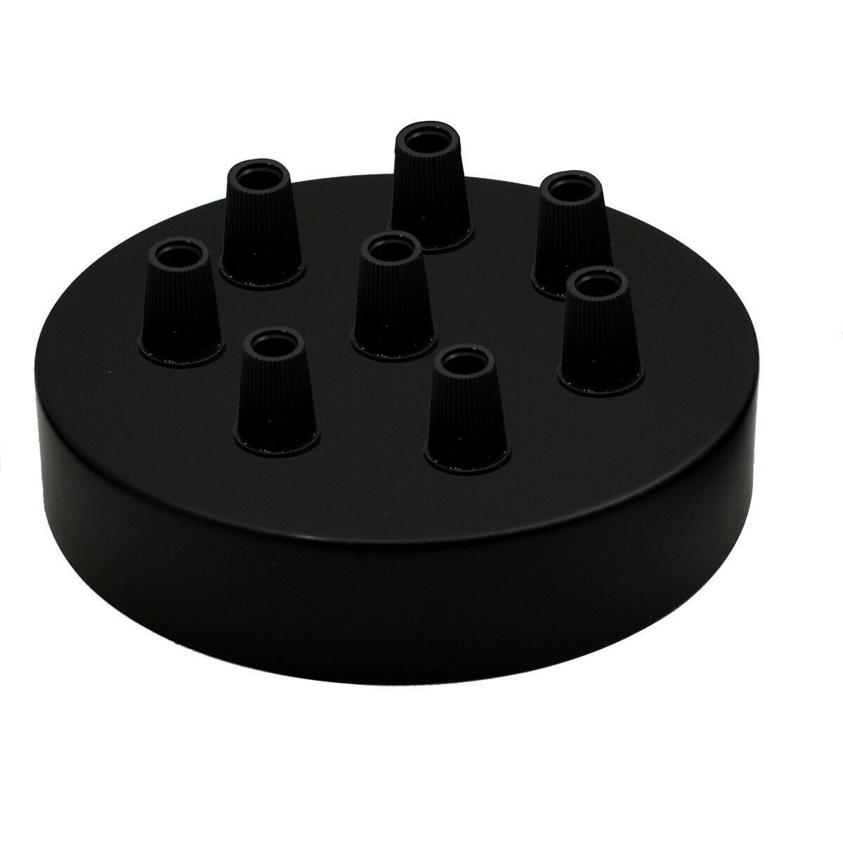 Side Fit Ceiling Roses – 120 to 220 mm, Up to 9 Outlets - Black, 120 mm 8 Outlet, Single