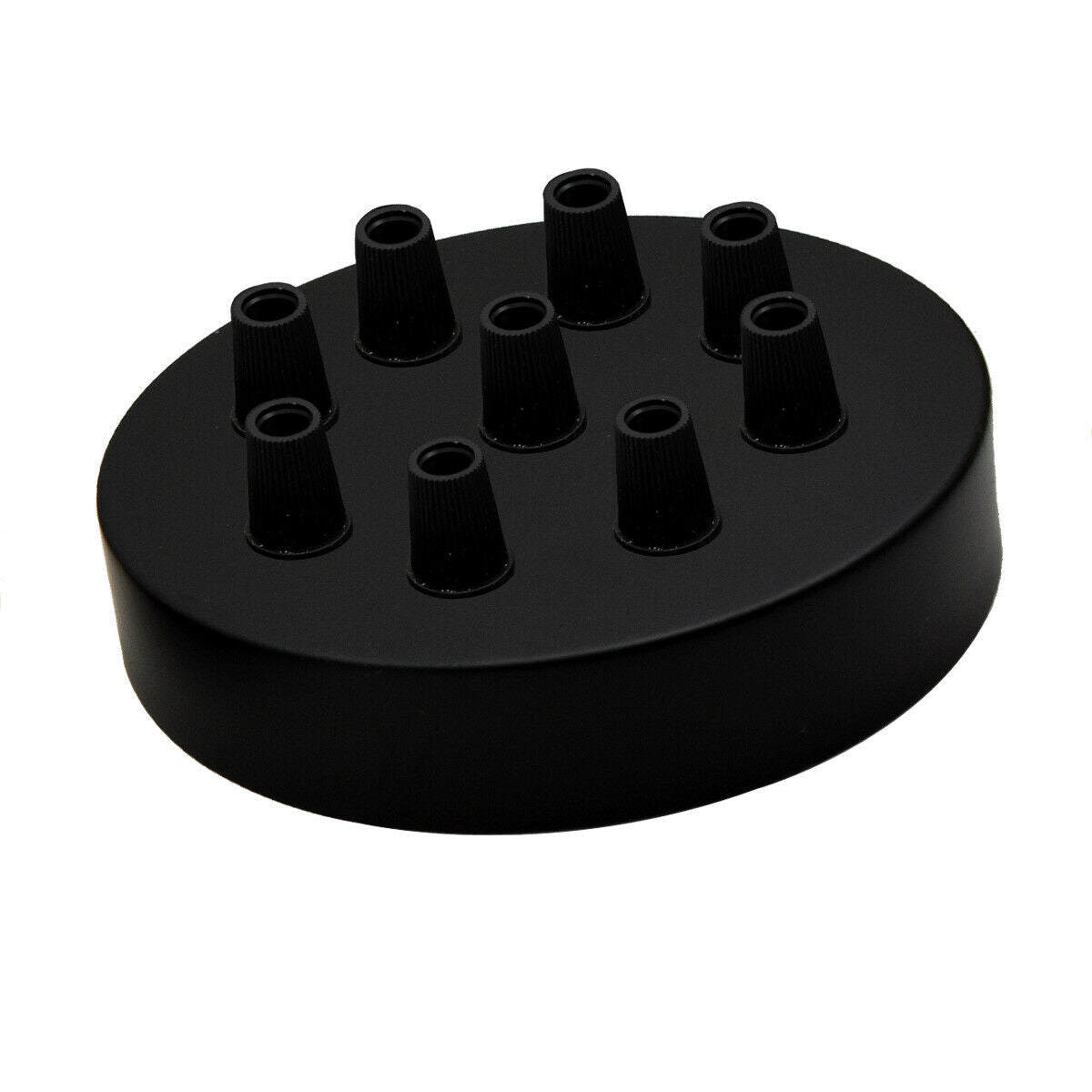 Side Fit Ceiling Roses – 120 to 220 mm, Up to 9 Outlets - Black, 120 mm 9 Outlet, Single