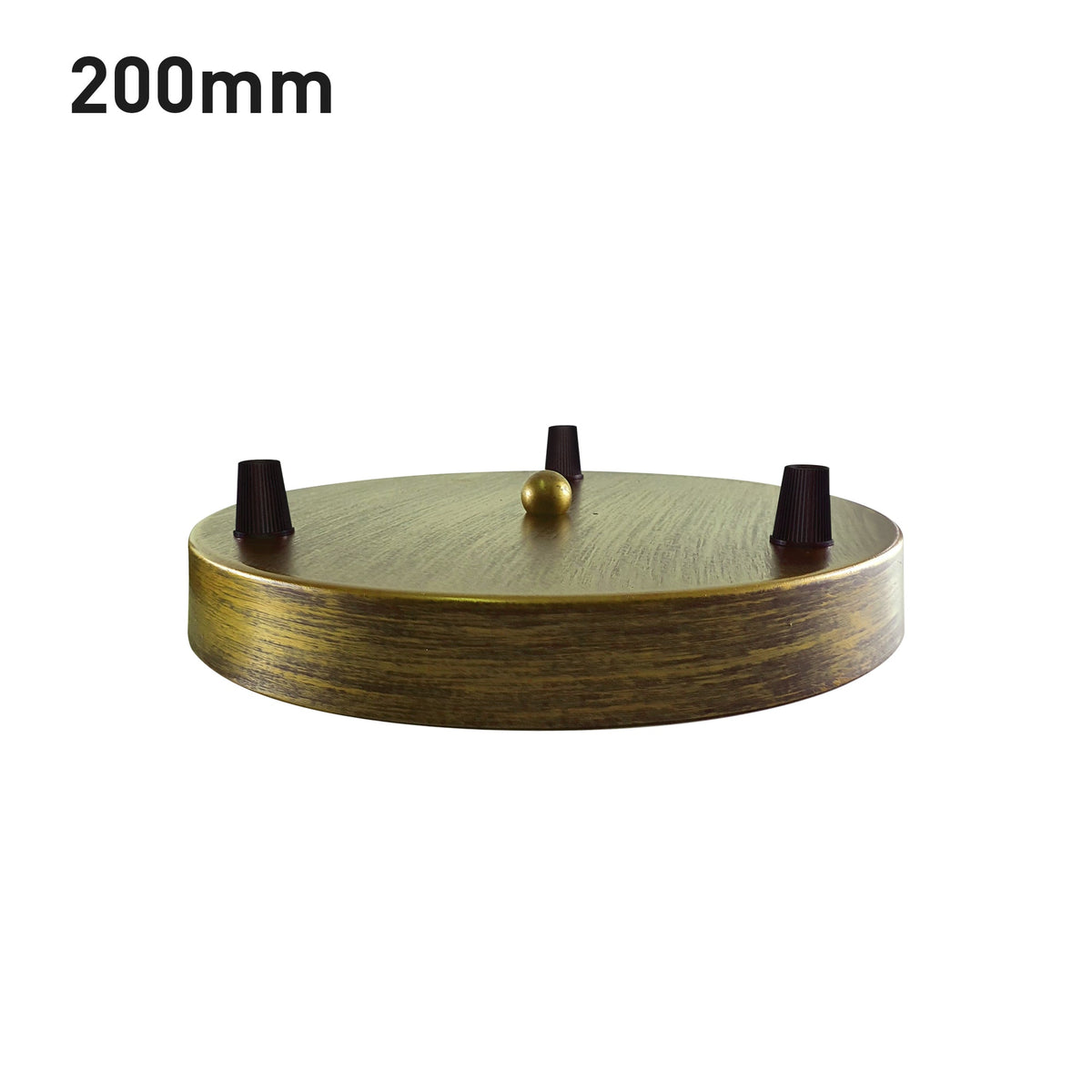 Side Fit Ceiling Roses – 120 to 220 mm, Up to 9 Outlets - Brushed Brass, 200 mm 3 Outlet, Single