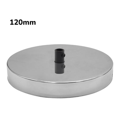Side Fit Ceiling Roses – 120 to 220 mm, Up to 9 Outlets - Chrome, 120 mm, Single