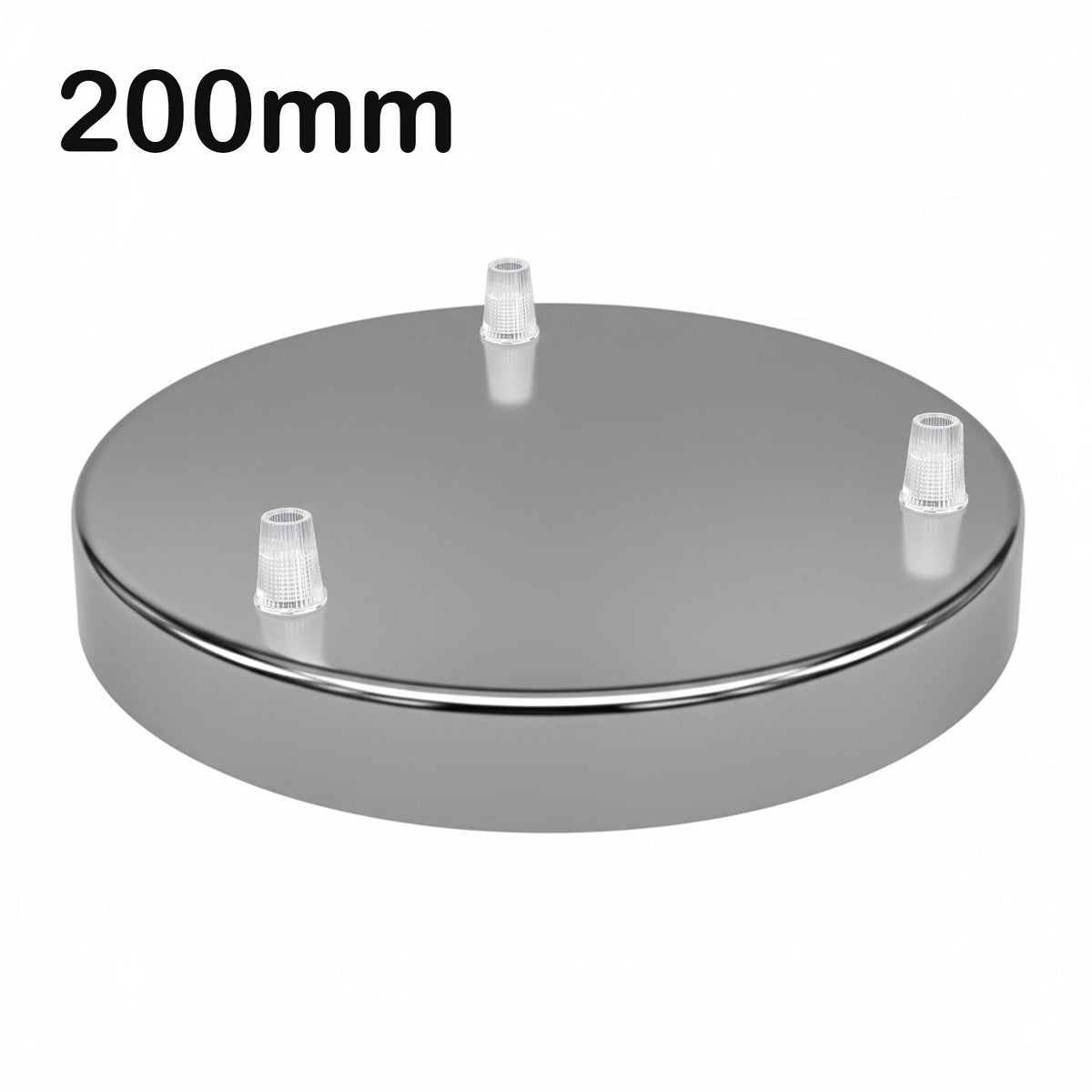 Side Fit Ceiling Roses – 120 to 220 mm, Up to 9 Outlets - Chrome, 200 mm 3 Outlet, Single