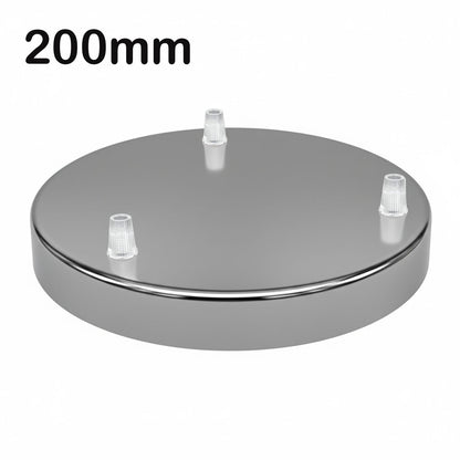 Side Fit Ceiling Roses – 120 to 220 mm, Up to 9 Outlets - Chrome, 200 mm 3 Outlet, Single