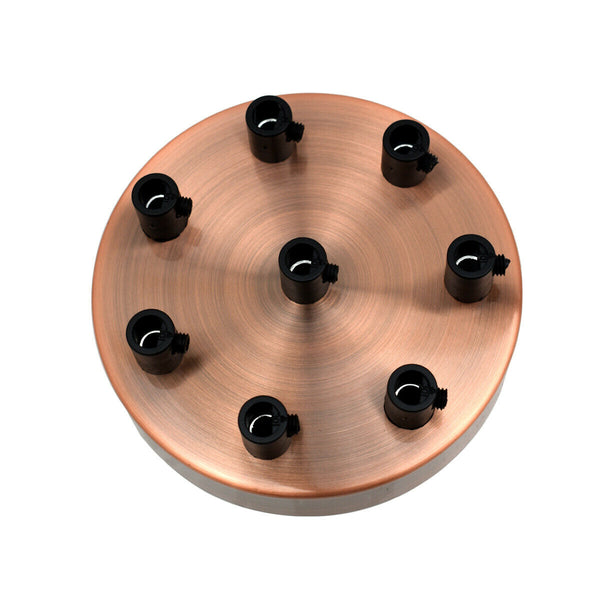 Side Fit Ceiling Roses – 120 to 220 mm, Up to 9 Outlets - Copper, 120 mm 8 Outlet, Single
