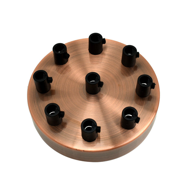 Side Fit Ceiling Roses – 120 to 220 mm, Up to 9 Outlets - Copper, 120 mm 9 Outlet, Single
