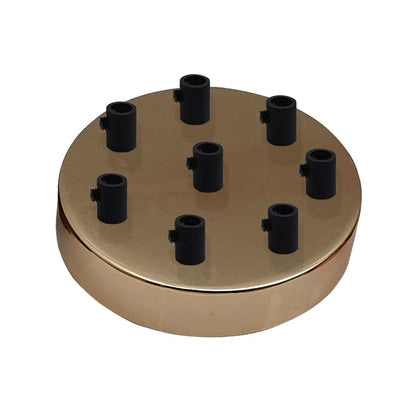 Side Fit Ceiling Roses – 120 to 220 mm, Up to 9 Outlets - French Gold, 120 mm 8 Outlet, Single