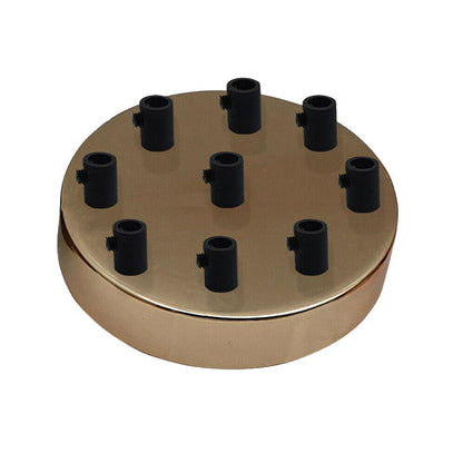 Side Fit Ceiling Roses – 120 to 220 mm, Up to 9 Outlets - French Gold, 120 mm 9 Outlet, Single