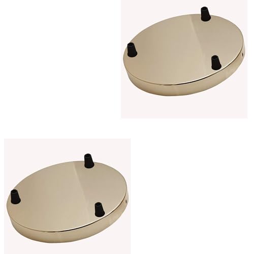 Side Fit Ceiling Roses – 120 to 220 mm, Up to 9 Outlets - French Gold, 200 mm 3 Outlet, Pack of 2