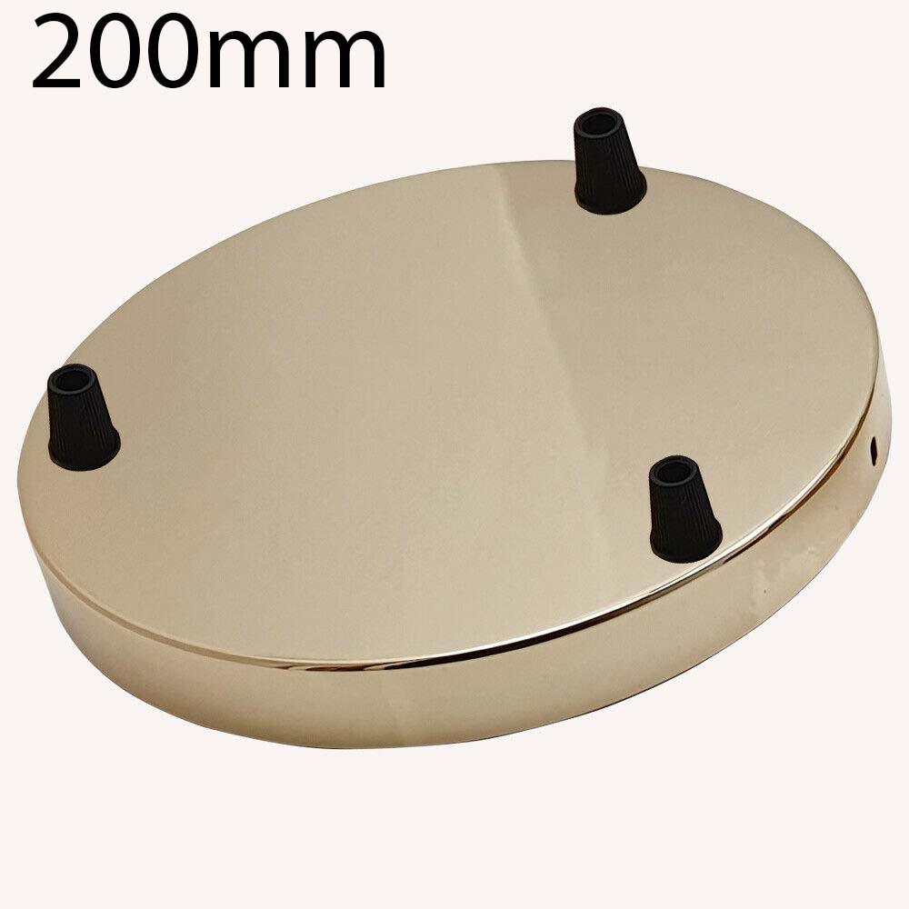 Side Fit Ceiling Roses – 120 to 220 mm, Up to 9 Outlets - French Gold, 200 mm 3 Outlet, Single