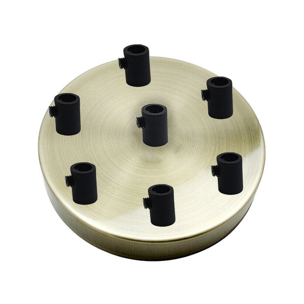Side Fit Ceiling Roses – 120 to 220 mm, Up to 9 Outlets - Green Brass, 120 mm 7 Outlet, Single