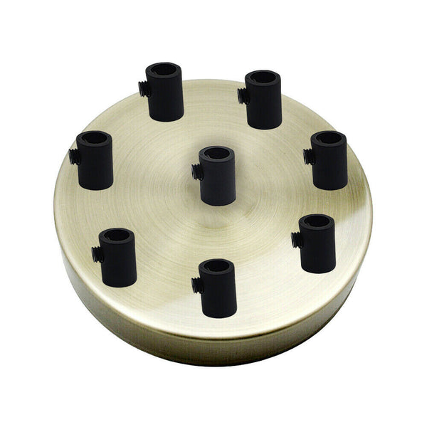 Side Fit Ceiling Roses – 120 to 220 mm, Up to 9 Outlets - Green Brass, 120 mm 8 Outlet, Single