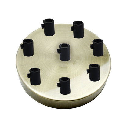Side Fit Ceiling Roses – 120 to 220 mm, Up to 9 Outlets - Green Brass, 120 mm 8 Outlet, Single