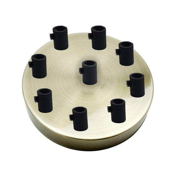 Side Fit Ceiling Roses – 120 to 220 mm, Up to 9 Outlets - Green Brass, 120 mm 9 Outlet, Single