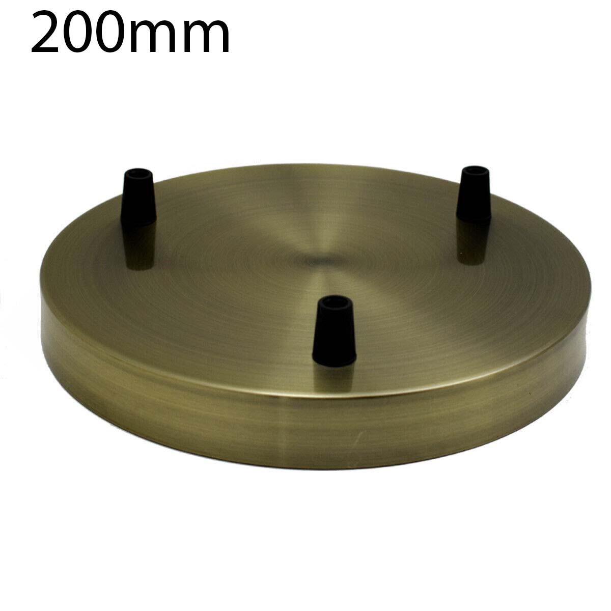 Side Fit Ceiling Roses – 120 to 220 mm, Up to 9 Outlets - Green Brass, 200 mm 3 Outlet, Single