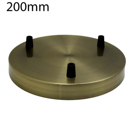 Side Fit Ceiling Roses – 120 to 220 mm, Up to 9 Outlets - Green Brass, 200 mm 3 Outlet, Single
