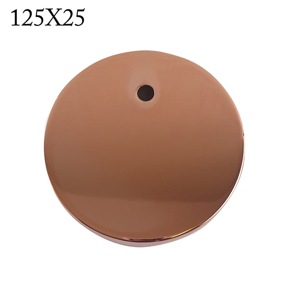 Side Fit Ceiling Roses – 120 to 220 mm, Up to 9 Outlets - Rose Gold, 125 mm, Single