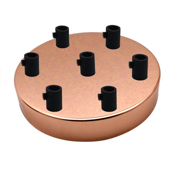 Side Fit Ceiling Roses – 120 to 220 mm, Up to 9 Outlets - Rose Gold, 120 mm 7 Outlet, Single