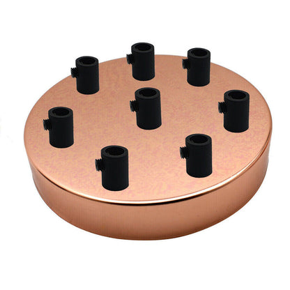 Side Fit Ceiling Roses – 120 to 220 mm, Up to 9 Outlets - Rose Gold, 120 mm 8 Outlet, Single