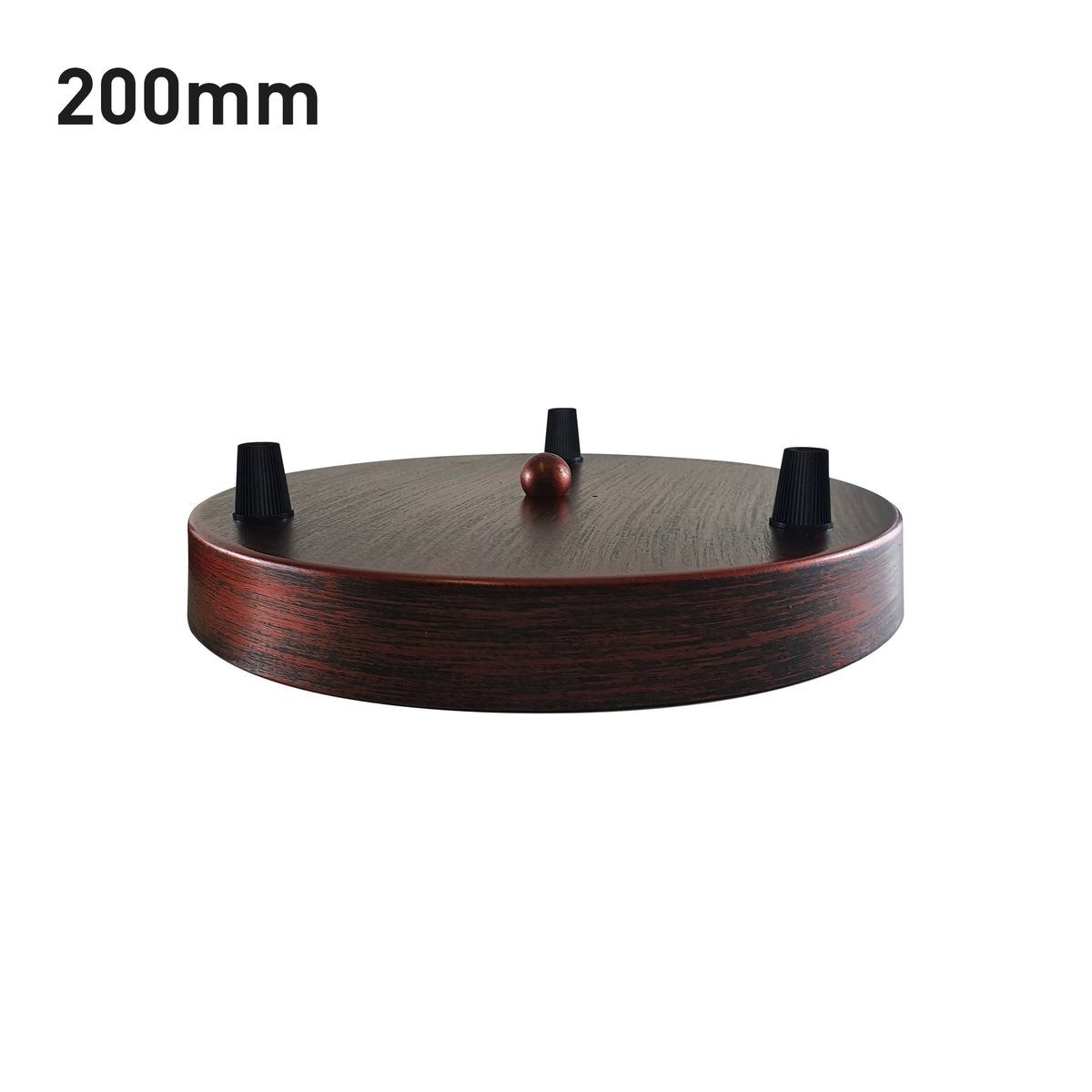Side Fit Ceiling Roses – 120 to 220 mm, Up to 9 Outlets - Rustic Red, 200 mm 3 Outlet, Single