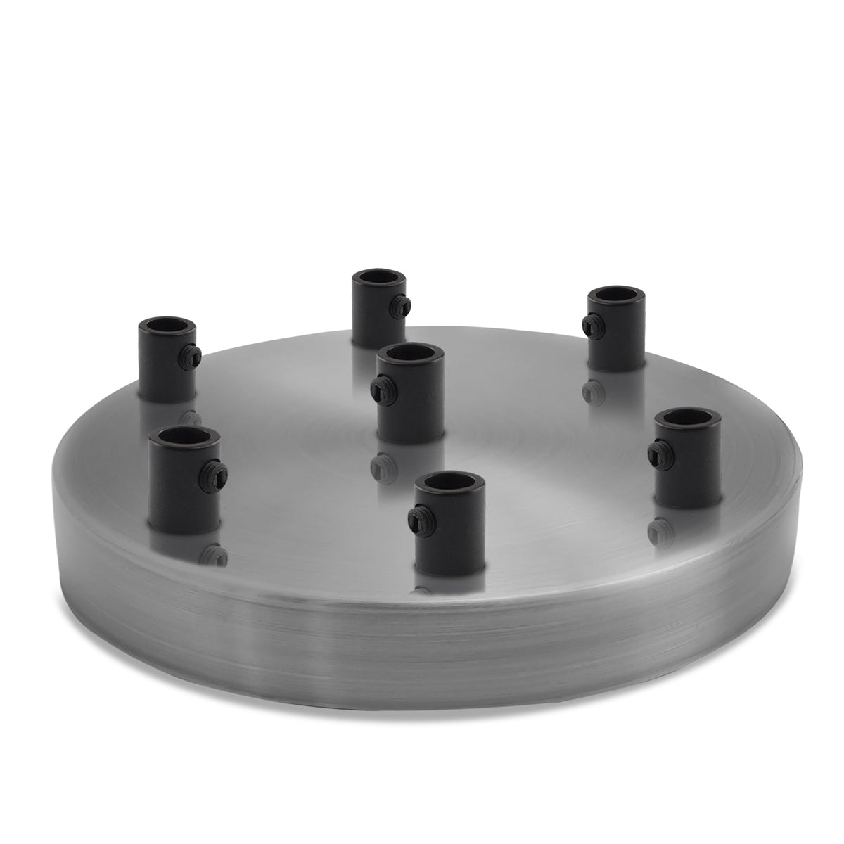 Side Fit Ceiling Roses – 120 to 220 mm, Up to 9 Outlets - Satin Nickel, 120 mm 7 Outlet, Single