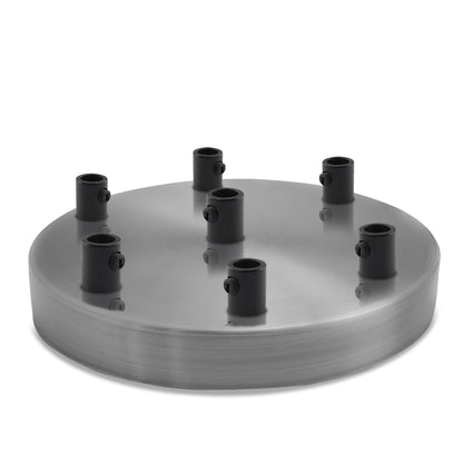 Side Fit Ceiling Roses – 120 to 220 mm, Up to 9 Outlets - Satin Nickel, 120 mm 7 Outlet, Single
