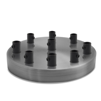 Side Fit Ceiling Roses – 120 to 220 mm, Up to 9 Outlets - Satin Nickel, 120 mm 9 Outlet, Single