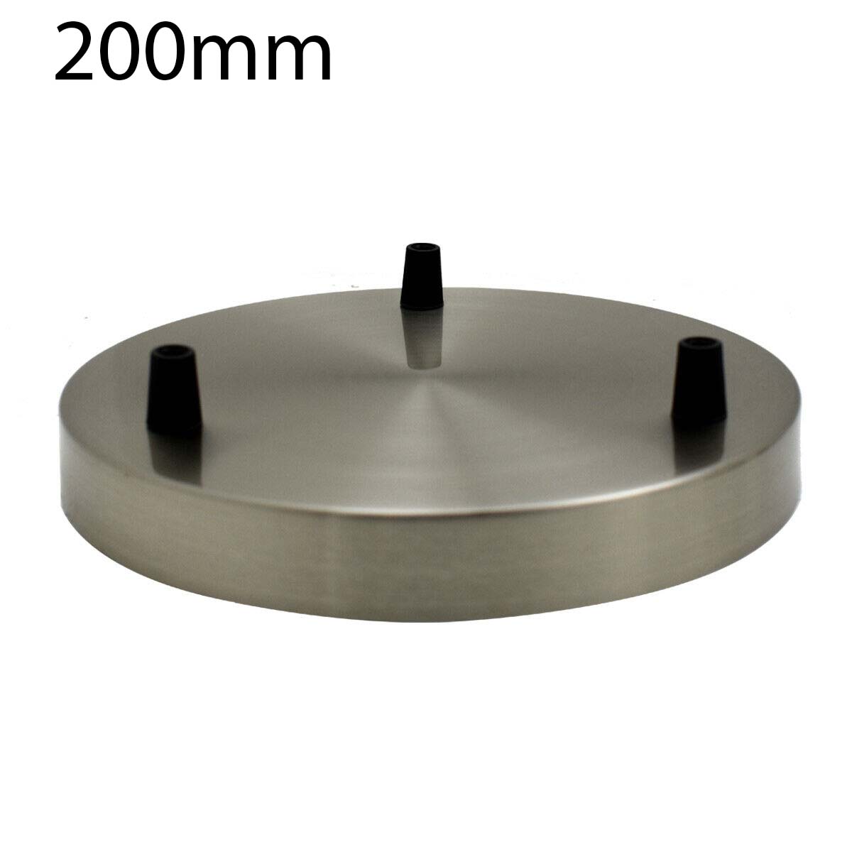 Side Fit Ceiling Roses – 120 to 220 mm, Up to 9 Outlets - Satin Nickel, 200 mm 3 Outlet, Single