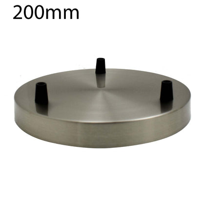 Side Fit Ceiling Roses – 120 to 220 mm, Up to 9 Outlets - Satin Nickel, 200 mm 3 Outlet, Single