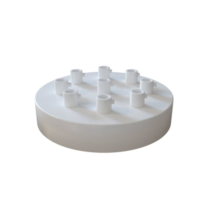 Side Fit Ceiling Roses – 120 to 220 mm, Up to 9 Outlets - White, 120 mm 9 Outlet, Single