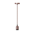 Pendant Light Fitting – Copper E27 Holder, Brown Twisted Cable