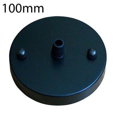 Flat Fit Ceiling Rose 100-200 mm – Hook, Bell & Square Styles - Black, 100 mm, Single