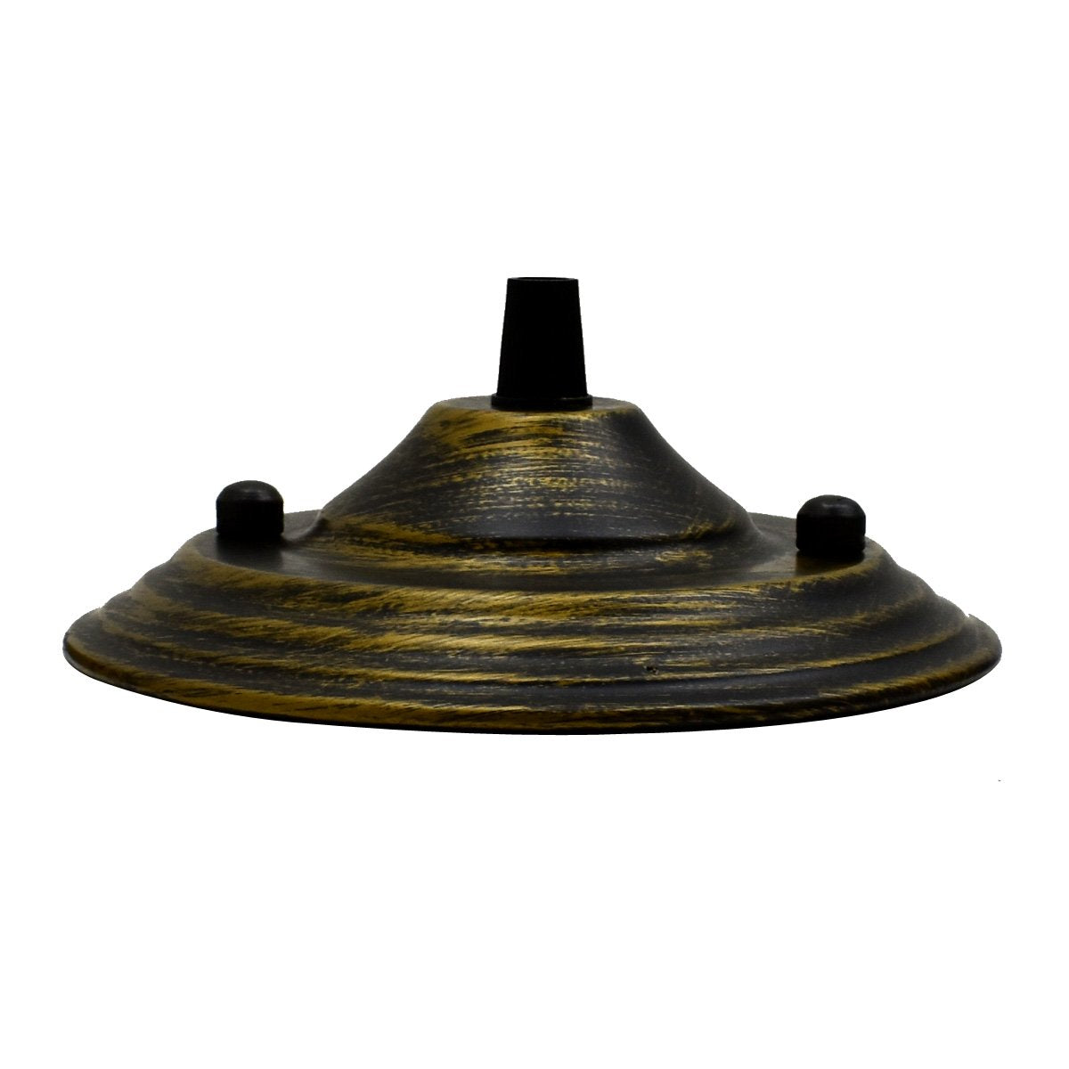 Flat Fit Ceiling Rose 100-200 mm – Hook, Bell & Square Styles - Brushed Brass, 140 mm, Single