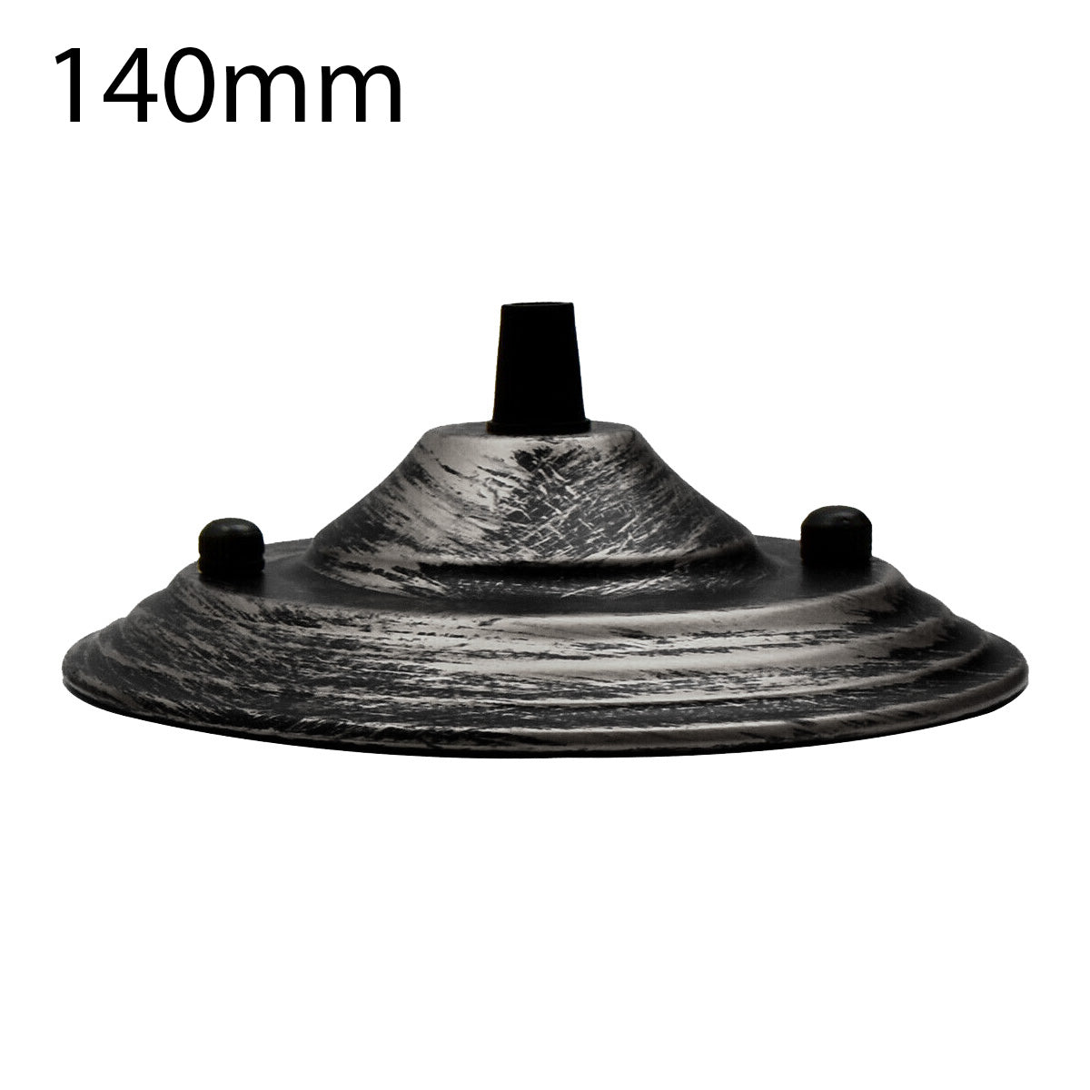 Flat Fit Ceiling Rose 100-200 mm – Hook, Bell & Square Styles - Brushed Silver, 140 mm, Single