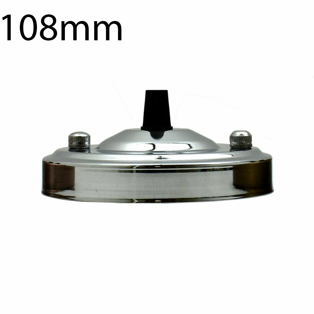 Flat Fit Ceiling Rose 100-200 mm – Hook, Bell & Square Styles - Chrome, 108 mm, Single