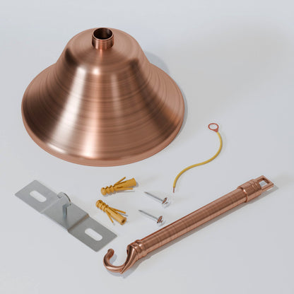 Flat Fit Ceiling Rose 100-200 mm – Hook, Bell & Square Styles - Copper, 110 mm Bell, Single