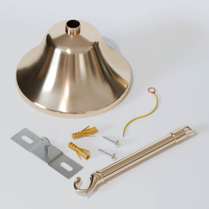 Flat Fit Ceiling Rose 100-200 mm – Hook, Bell & Square Styles - French Gold, 110 mm Bell, Single