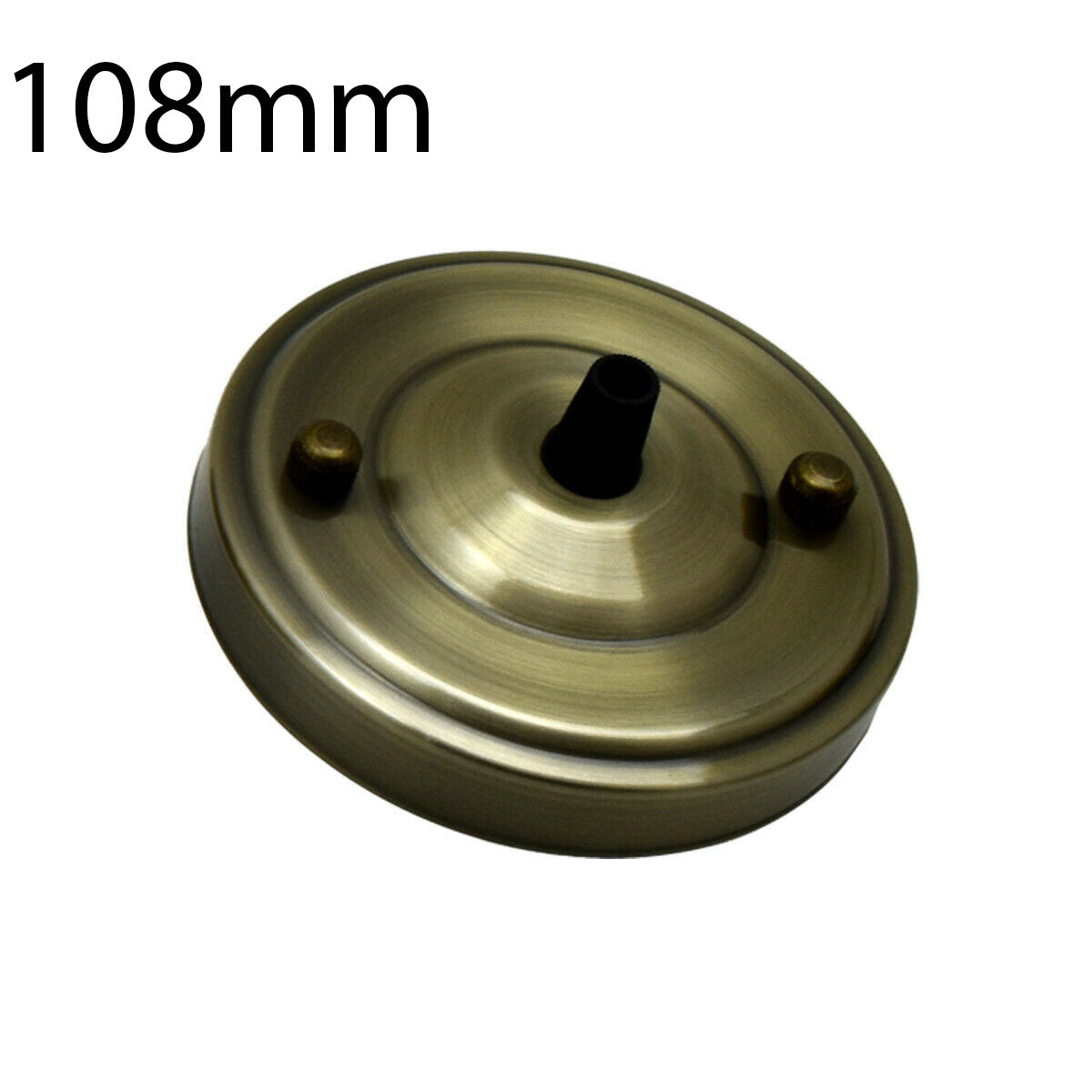Flat Fit Ceiling Rose 100-200 mm – Hook, Bell & Square Styles - Green Brass, 108 mm, Single