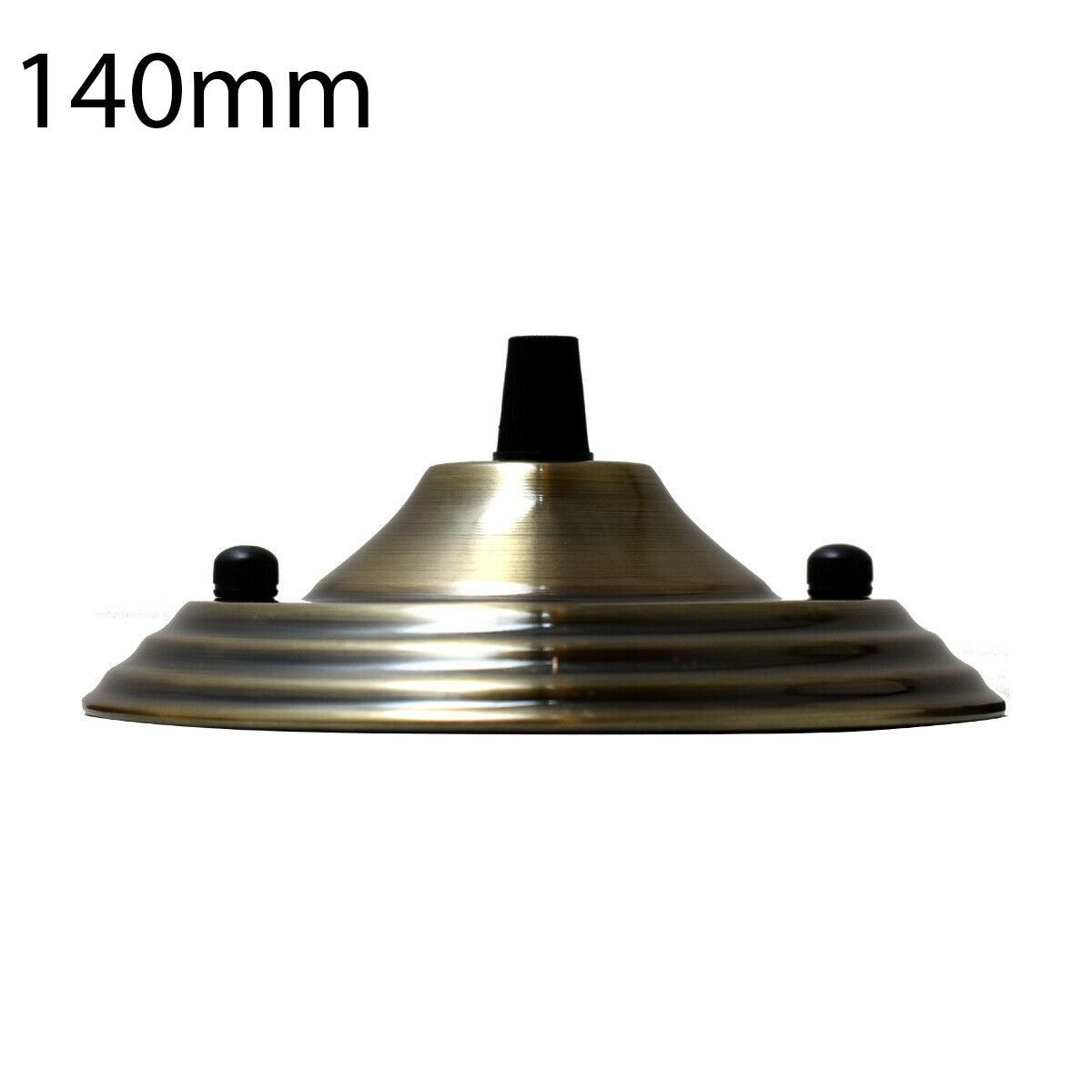 Flat Fit Ceiling Rose 100-200 mm – Hook, Bell & Square Styles - Green Brass, 140 mm, Single