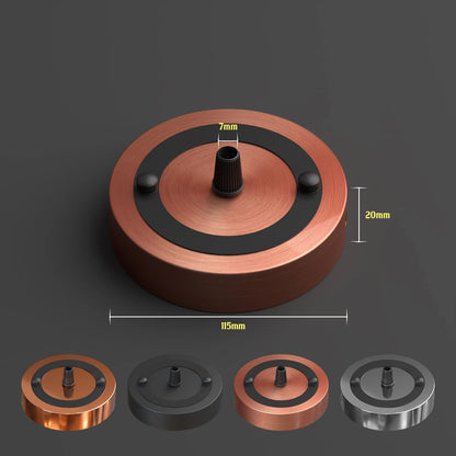 Flat Fit Ceiling Rose 100-200 mm – Hook, Bell & Square Styles - Rose Gold, 115 mm, Single