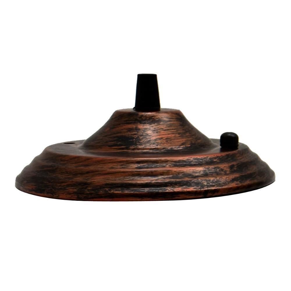 Flat Fit Ceiling Rose 100-200 mm – Hook, Bell & Square Styles - Rustic Red, 140 mm, Single