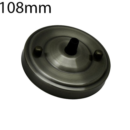 Flat Fit Ceiling Rose 100-200 mm – Hook, Bell & Square Styles - Satin Nickel, 108 mm, Single