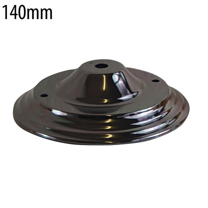 Flat Fit Ceiling Rose 100-200 mm – Hook, Bell & Square Styles - Shiny Black, 140 mm, Single