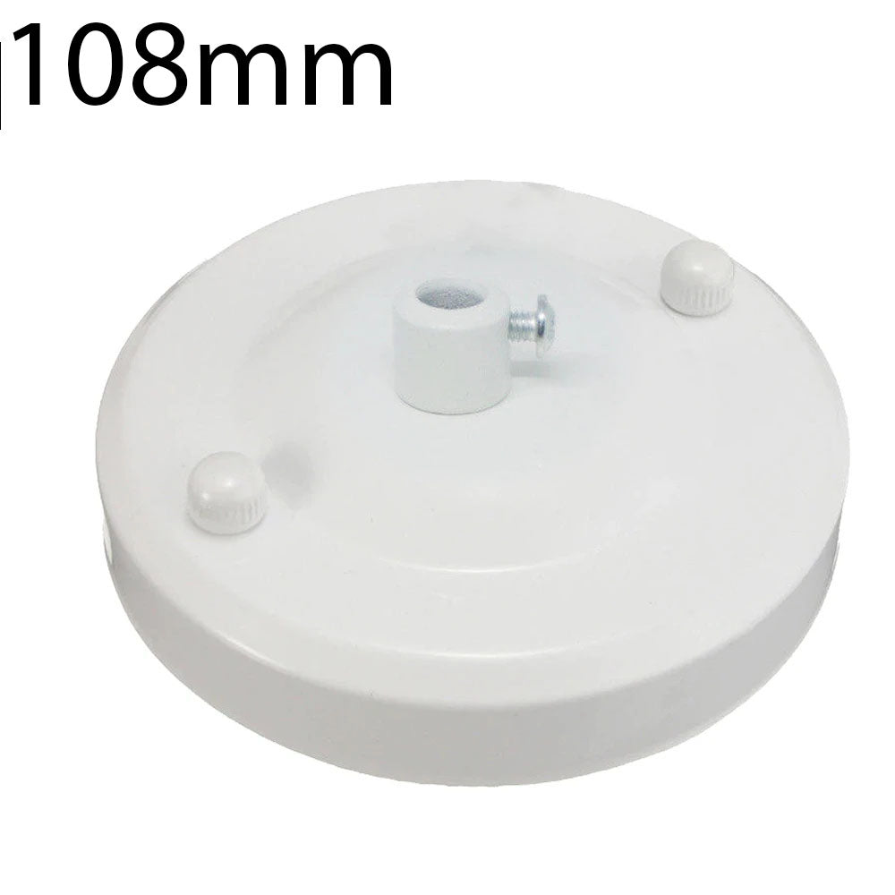 Flat Fit Ceiling Rose 100-200 mm – Hook, Bell & Square Styles - White, 108 mm, Single