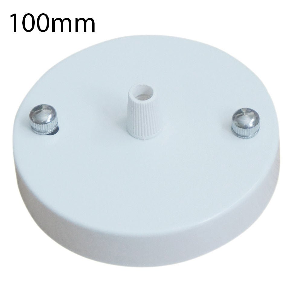 Flat Fit Ceiling Rose 100-200 mm – Hook, Bell & Square Styles - White, 100 mm, Single