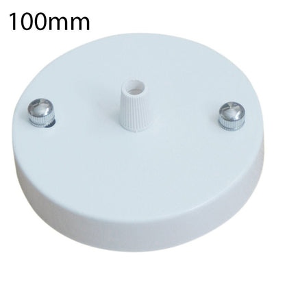 Flat Fit Ceiling Rose 100-200 mm – Hook, Bell & Square Styles - White, 100 mm, Single