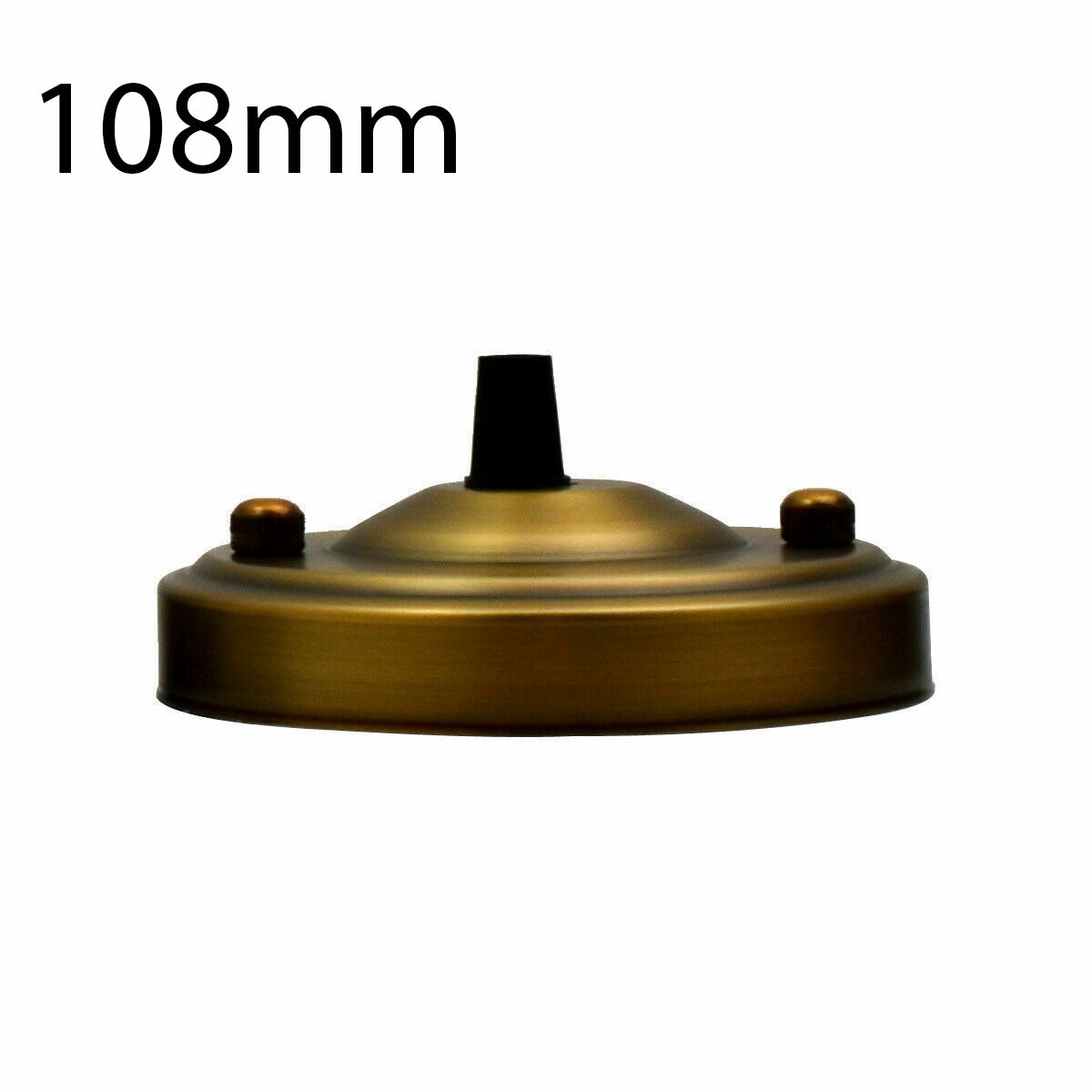 Flat Fit Ceiling Rose 100-200 mm – Hook, Bell & Square Styles - Yellow Brass, 108 mm, Single