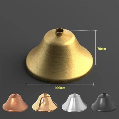 Flat Fit Ceiling Rose 100-200 mm – Hook, Bell & Square Styles - Yellow Brass, 110 mm Bell, Single